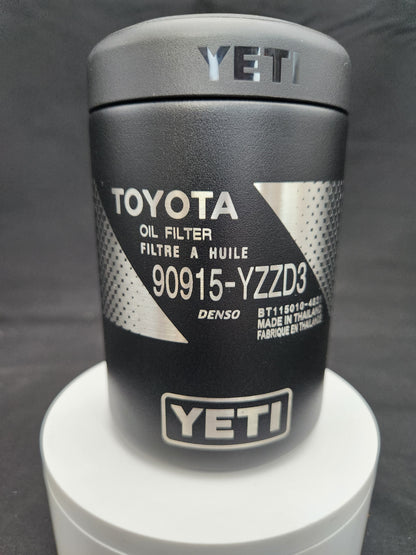 Toyota Oil Filter 90915-YZZD3, 12oz Yeti Can Cooler, Laser Engraved, Yeti Rambler Colster, Can Insulator