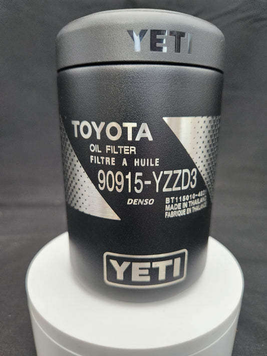 Toyota Oil Filter 90915-YZZD3, 12oz Yeti Can Cooler, Laser Engraved, Yeti Rambler Colster, Can Insulator