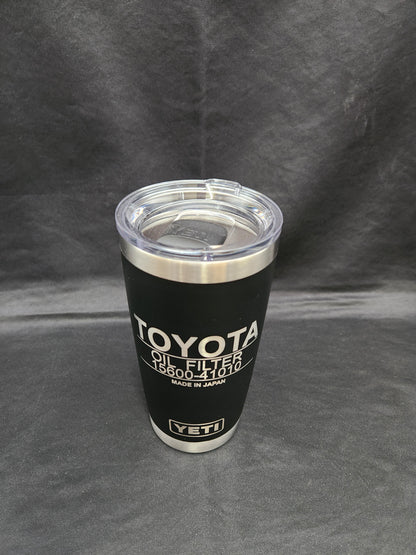 Toyota Oil Filter 15600-41010 20oz Yeti Rambler Tumbler, Laser Engraved Yeti Rambler Insulated Tumbler