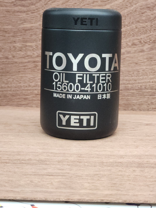 DISCOUNTED FOR MISALIGNMENT Toyota Oil Filter 15600-41010 12oz Yeti Can Cooler, Laser Engraved Yeti Rambler Colster Can Insulator