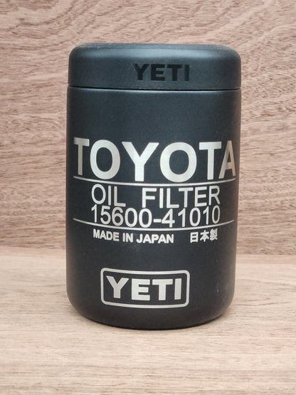 DISCOUNTED FOR MISALIGNMENT Toyota Oil Filter 15600-41010 12oz Yeti Can Cooler, Laser Engraved Yeti Rambler Colster Can Insulator