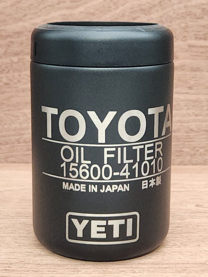 DISCOUNTED FOR MISALIGNMENT Toyota Oil Filter 15600-41010 12oz Yeti Can Cooler, Laser Engraved Yeti Rambler Colster Can Insulator