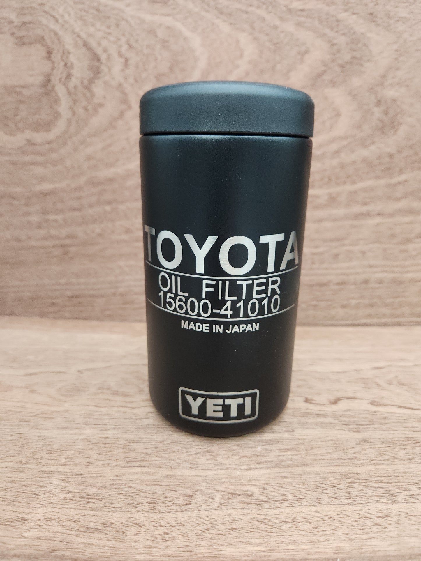 DISCOUNTED FOR MISENGRAVING Toyota Oil Filter 15600-41010, 16oz Yeti Can Cooler, Laser Engraved, Yeti Rambler Colster, Can Insulator